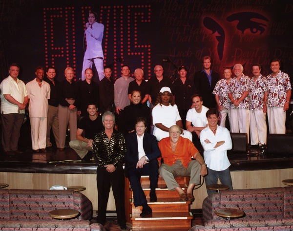 The Dempseys with the cast of the Elvis cruise